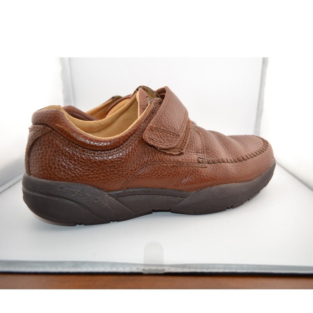 Dr. Comfort SCOTT Mens Brown Leather Hook and Loop Comfort‎ Shoes Size 10W - Picture 5 of 10
